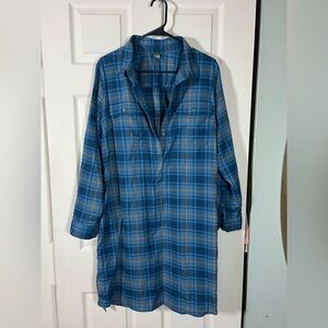 Eddie Bauer Blue Plaid Flannel Dress